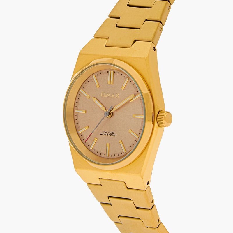 OMAX ساعة يد أنالوج ذهبية للنساء من أومكس - Image 4